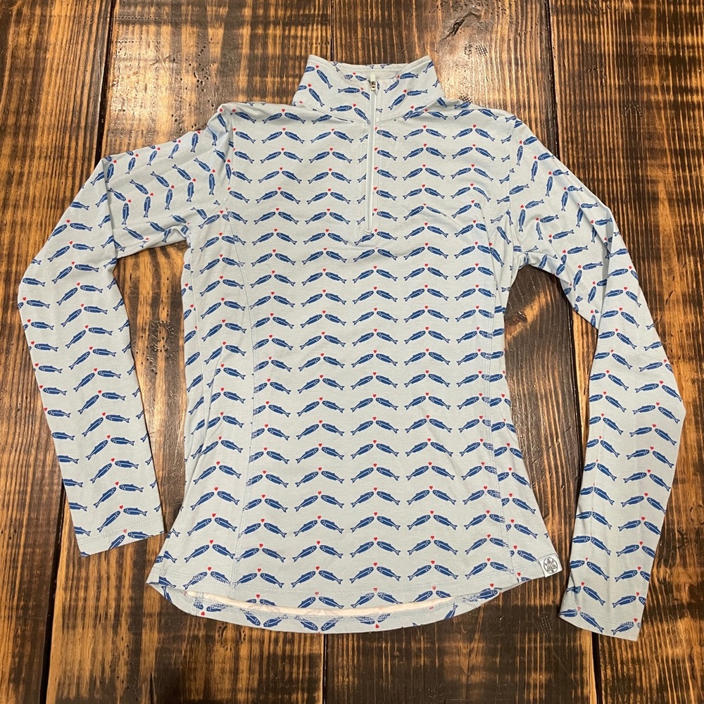 Salmon Sister AK - Salmon Love Quarter zip Size S